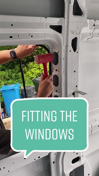 Fitting the windows! #diy #vanbuild #vanlife #carpenter #vanconversion #fy #foryou
