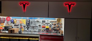 Made Some LED Tesla Logos for my Garage