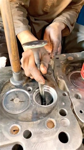 MANUAL 6-CYLINDER HEAD VALVE LAPPING #foryou #workshop #fyp #tranding