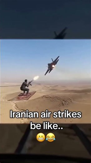 Iranian Air Strikes Be Like… 單槍匹馬扛戰機上陣！沙漠戰神誕生了？😂🔥 #伊朗 #迷因 #warmemes