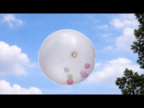 GIANT TRANSPARENT BALLOON ROCKET FILLED WITH COLORFUL BALLOONS! Spectacular Flight!
