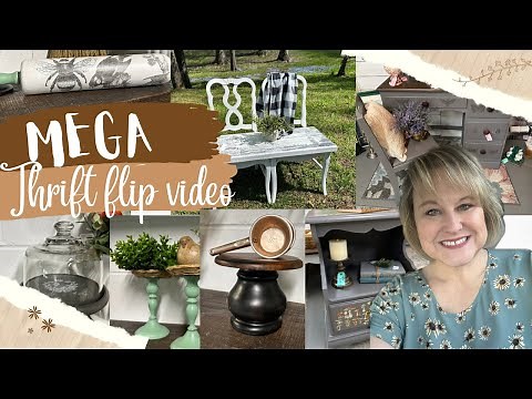 Mega Thrift Flip Video/Thrift store makeovers/Thrifting for profit/Trash to Treasure/DIY upcycled