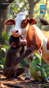 Bimar Bandar 😢 | Gai Aur Tota Ki Dosti ❤️ | Viral Short #trending #shorts #viral #animalfriends