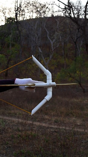 PVC Creation Of Bow And Slingshot #diy #craft #youtubeshorts #wood #bamboo