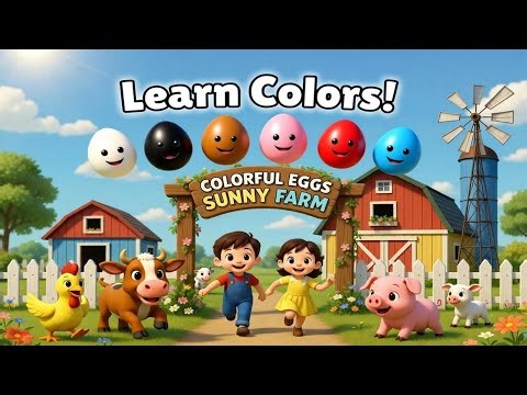 Learning Colors with Colorful Eggs 🥚🌈 | Fun Farm Video for Kids