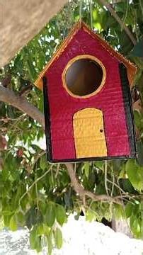 Making birds house from waste card board🐦 |DIY Cardboard Bird House 🏠/