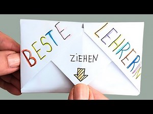 DIY Überraschungskarte basteln für Lehrerin. Abschiedsgeschenk für Lehrerin. Basteln für Lehrerin