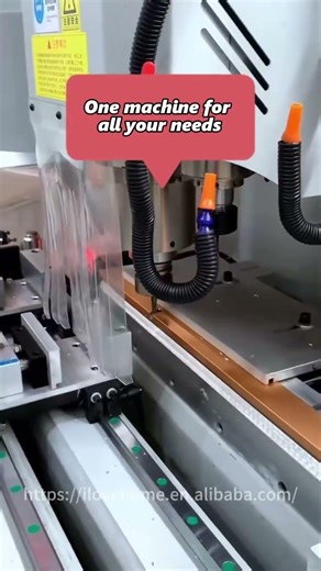 CNC machine, process aluminum handle profile #machine #doors #aluminum #glassdoor #cncmill #cnc