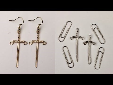 Wire Sword Pendants & Earrings Tutorial // Paperclip DIY Jewelry