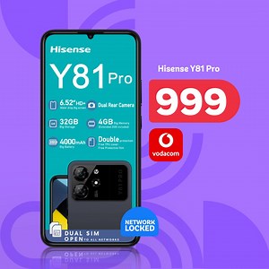 Enjoy incredible smartphone features at incredible prices with Vodacom at PEP CELL. *Mobicel F50 @599 *Hisense Y81 @999 *Xiaomi Redmi A3X @1599 #LifesBetterWithPEP | PEP