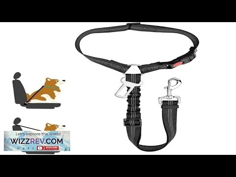 2 in 1 Dog Car Seatbelt Headrest Restraint Adjustable Reflective Pet Safety Seat Belt