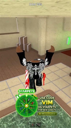 CRAZY MM2 GLITCH (Tutorial at 10k Likes) 😱 #mm2 #roblox #starpets