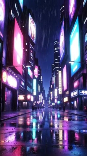 Neon Rain Anime Loop 🌧️ | Cyberpunk Aesthetic Vibes #shorts #fyp