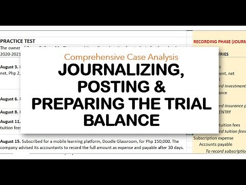 Journalizing, Posting and Preparation of the Trial Balance | Comprehensive Case Analysis