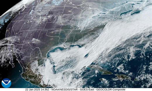 23K views · 46 reactions | We cannot help but continue to admire the snow down south. GOES-East GEOCOLOR Composite revealed the fresh snowpack as the sun rose this morning. Snow extended from Texas to the Florida panhandle and up into North Carolina. | US National Weather Service Binghamton NY | Facebook