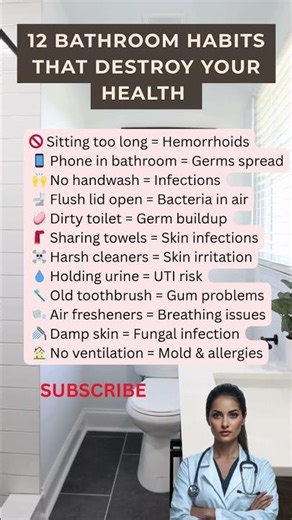 🚽 12 Bathroom Habits That Destroy Your Health | #healthtips #shots #shortsfeed #shortvideo