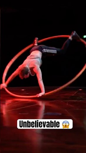 INSANE Spinning Cyr Wheel Performance 🤯 #cirqueart #circus #acrobatics