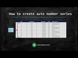 Ms Excel: How to create auto number series in worksheet table