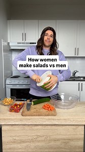 401K views · 5.5K reactions | Making a Salad: Women vs Men - I spend approximately zero minutes making salads. 綾 - #comedy #relatable #salad | ConstructiveComedy | Facebook