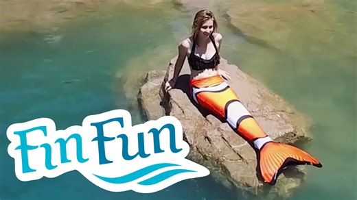 Watch Fin Fun Blue Tang and Clownfish Tropical Fish Mermaid Tails for Swimming on Amazon Live
