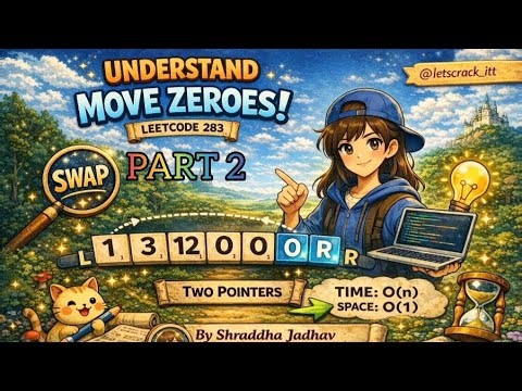 Move Zeroes CODE explained in 60 seconds! 🔥 Two Pointers | LeetCode 283 Part 2 #letscrack_itt
