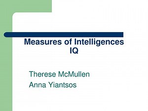 Measures of Intelligences IQ - SlideServe