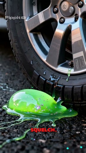 ASMR Tire Crush: Glowing Alien Slime Pods Burst in Ultra Realistic 4K #automobile #facts