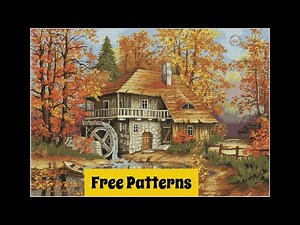 Autumn Landscape / Beautiful cross-stitch patterns/ Large Cross Stitch Patterns Free PDF