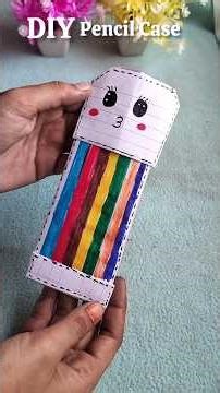 DIY Pencil Case With Paper! Rainbow Pencil Case. #diy #craft #art #viral #papercraft #easy #pencil