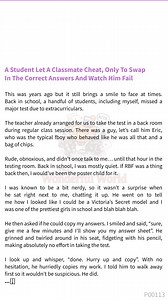 A Student Let A Classmate 🚅 Cheat, Only To Swap In The ⛲ Correct Answers And Watch Him Fail | The wonderful world