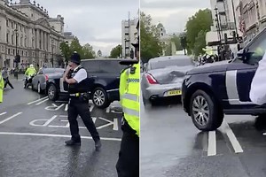 Footage shows moment Boris Johnson’s car is crashed into