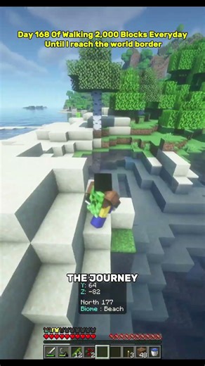 Day 168 of walking 2000 Blocks Every day until I reach the World Border. #minecraft #fypminecraft