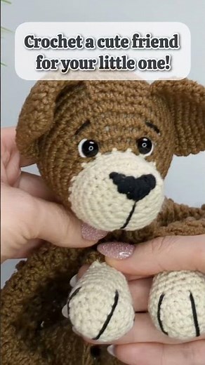 Crochet baby lovey blanket, amigurumi dog easy crochet pattern #crochetlovey #crochetbabyblanket