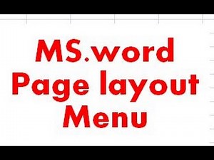Ms office Word tutorial of Page Layout in english