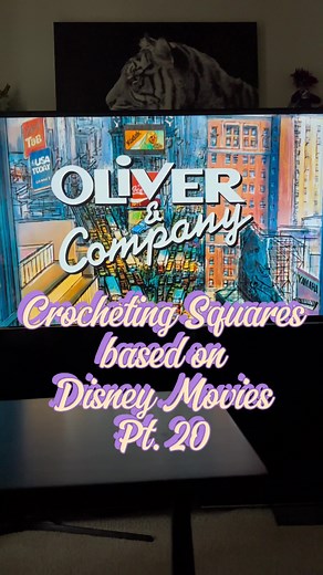 Part 20 of crocheting squares based on @Disney movies 🥰 of my my all time favorites right here! #crochet #crochettok #grannysquare #disney #disneyplus #oliverandcompany