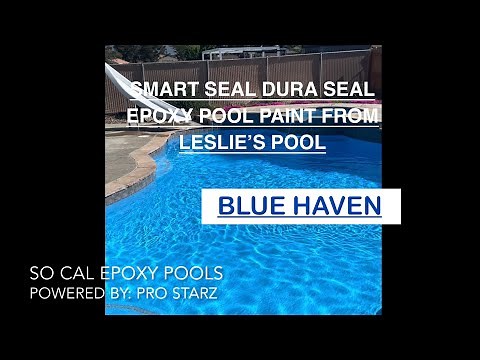 Smart Seal Dura Seal Epoxy Pool Paint From Leslie’s Pool / Color: Blue Haven via SO CAL EPOXY POOLS