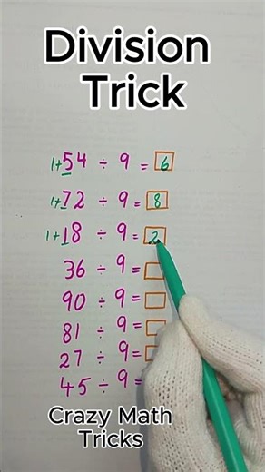 Division Trick | Math Trick Division | Divide by 9 Trick #education #maths #division