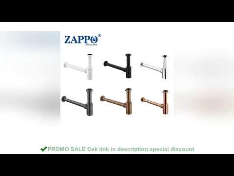 ZAPPO Bathroom Pop-up Basin Waste Drain Wall Connection P-Traps Drain Pipe Quality Brass Black Gold