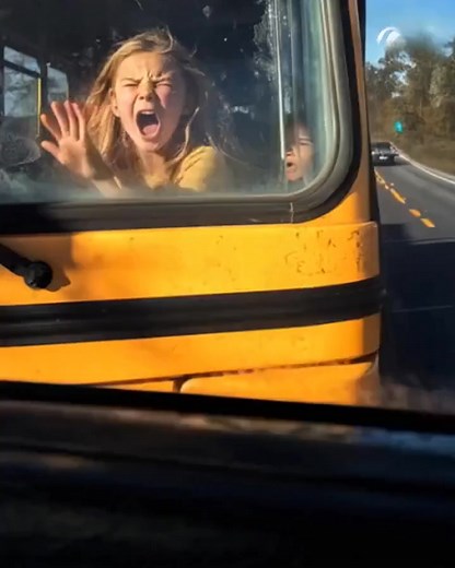 A LITTLE GIRL POUNDED ON THE BACK WINDOW OF THE SCHOOL BUS, CRYING OUT FOR HELP. I FROZE AS I APPROACHED, THEN NOTICED THE YELLOW BUS PULLING AHEAD. AT THE REAR WINDOW, HER FACE WAS PRESSED AGAINST THE GLASS, FISTS STRIKING IT REPEATEDLY. “WHAT ON EARTH…?” I MUTTERED. My reactions took over. I raced forward after the bus. The girl was definitely in trouble. I pulled ahead and blocked its path, causing the bus to groan to a standstill. The driver—stout, large mustache—stormed toward me. "Are you 