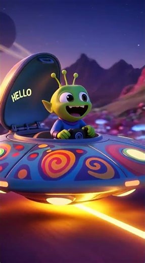 Cute Alien Kart Racing in Space 👽🏎️ | Funny Cartoon