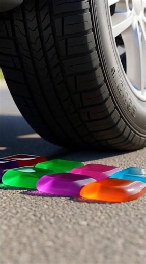 EXTREME ASMR Jelly Cube Crushing Under Car Tyre 😍 | Oddly Satisfying AI ASMR
