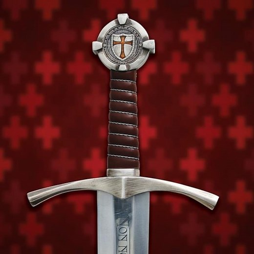 Handmade Knights Templar Sword: High Carbon Steel Replica With Leather Scabbard - Etsy