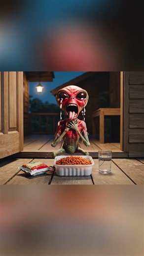 🛸🔥 “Alien’s Mouth on Fire After Eating Village Noodles!”