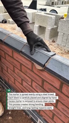 Bricklaying Perfection with Trowel Precision ASMR Build #Masonry #Construction #Brickwork