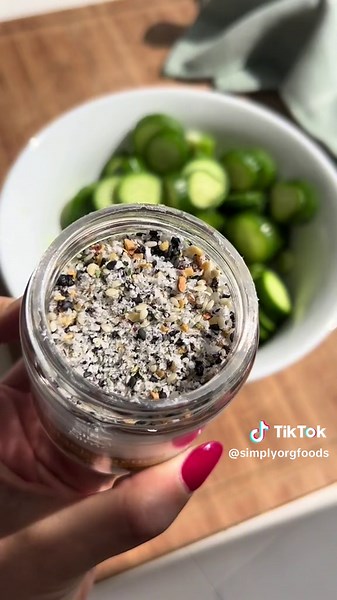 Sprinkle Simply Organic® Black Garlic Finishing Salt on refreshing cucumber salad to give this summer side delicious, complex flavor. Tried our new chef-inspired finishing salts? Tell us in the comments. 👇 #simplyorganic #cucumbersalad #easyappetizer #salad #salads #healthyrecipes