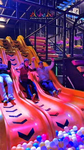 Alibaba Trampoline Park on Instagram: "Jumping together, laughing together, making memories that last 🤍 Because fun feels better when shared with family and friends. 📍Located at Shakti Nagar 1, Paota C Road, Jodhpur Marketing managed by: @social.feverr [Alibaba trampoline park, Wave slide, Steep slides, Ninja rope course, Sky stepper, Ball pool, Lego wall,Wipe Out, Swing Bridge, Battle Beam, ⁠Foam Pit, Wall Climbing, Professional Trampolines, Hit the Dart, Cafe, Birthday parties] #alibabatramp