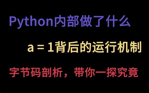 【Python】a=1?字节码剖析赋值语句的内核