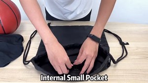 draw string back bag, Large Gym Sports string backpack for men and women with front zipper pocket and inside zipper pocket to keep key or phone(black)