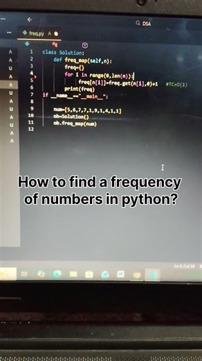 Find the frequency of numbers in python #frequencyofnumbers #programming #dsa #python #coding #oops