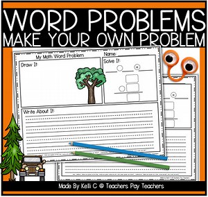 1st Grade Math Word Problem Templates Write Your Own Add Subtract